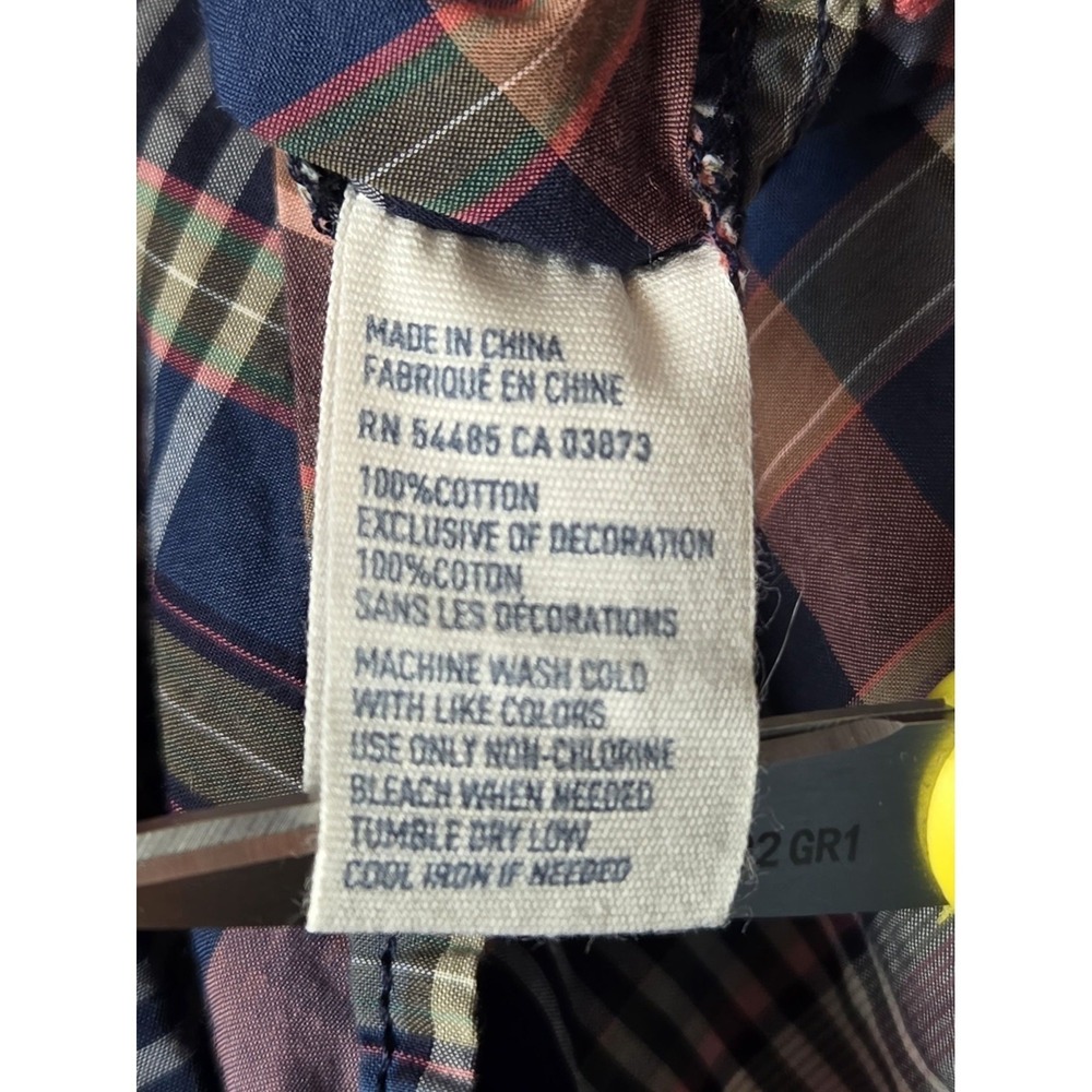 American Eagle Mens Shirt Size L Classic Prep Fit Plaid Long Sleeve Blue Pink - Picture 3 of 10